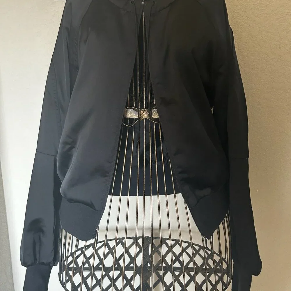 Adidas GLAM ON BOMBER JACKET, BLACK, SIZE XS - Picture 9 of 9